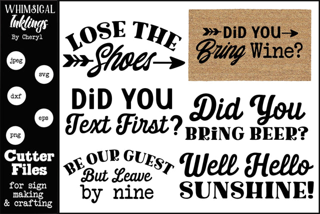 Door Mat SVG Set SVG Whimsical Inklings 