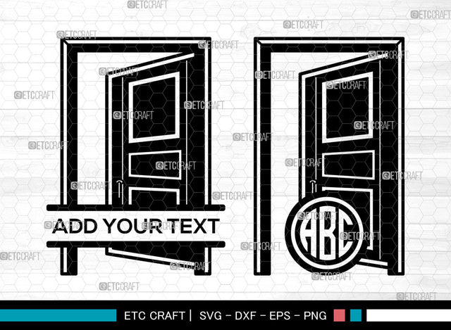 Door Monogram SVG, Gate Svg, Open Door Svg, Gateway Svg, Door Lover Svg, Outlet Svg, Split Monogram Svg SVG ETC Craft 