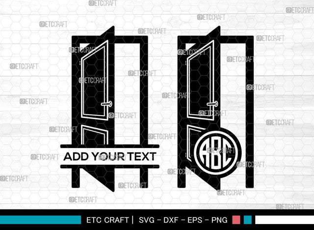 Door Monogram SVG, Gate Svg, Open Door Svg, Gateway Svg, Door Lover Svg, Outlet Svg, Split Monogram Svg SVG ETC Craft 