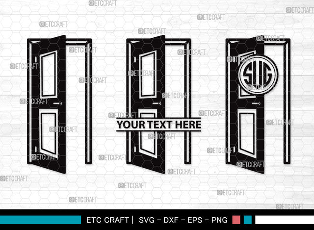 Door Monogram SVG | Open Door Svg | Door Frame Svg | Front Door Svg | House Door Svg | Window Svg | Door Monogram SVG ETC Craft 