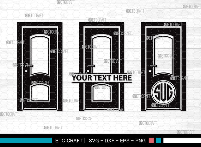 Door Monogram SVG | Open Door Svg | Door Frame Svg | Front Door Svg | House Door Svg | Window Svg | Door Monogram SVG ETC Craft 