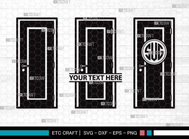 Door Monogram SVG | Open Door Svg | Door Frame Svg | Front Door Svg | House Door Svg | Window Svg | Door Monogram SVG ETC Craft 