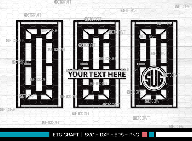 Door Monogram SVG | Open Door Svg | Door Frame Svg | Front Door Svg | House Door Svg | Window Svg | Door Monogram SVG ETC Craft 
