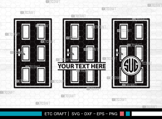 Door Monogram SVG | Open Door Svg | Door Frame Svg | Front Door Svg | House Door Svg | Window Svg | Door Monogram SVG ETC Craft 