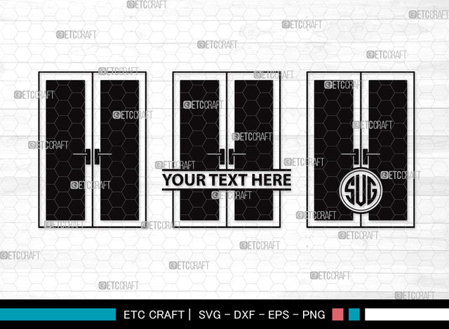 Door Monogram SVG | Open Door Svg | Door Frame Svg | Front Door Svg | House Door Svg | Window Svg | Door Monogram SVG ETC Craft 