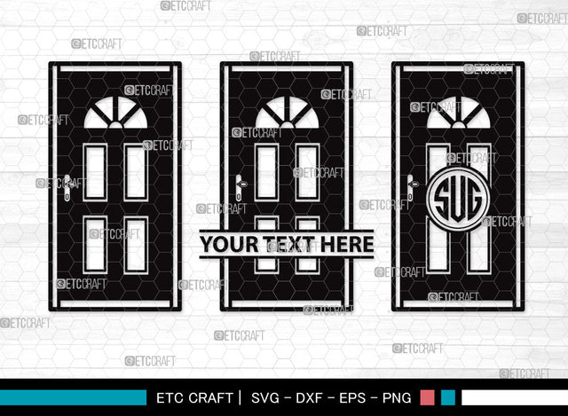 Door Monogram SVG | Open Door Svg | Door Frame Svg | Front Door Svg | House Door Svg | Window Svg | Door Monogram SVG ETC Craft 