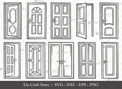 Door Outline SVG Cut File | Open Boor Svg | Door Frame Svg | Front Door Svg | House Door Svg | Window Svg | Door Svg Bundle SVG ETC Craft 