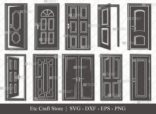 Door Silhouette SVG Cut File | Open Boor Svg | Door Frame Svg | Front Door Svg | House Door Svg | Window Svg | Door Svg Bundle SVG ETC Craft 