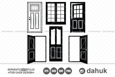 Door svg bundle, Door svg, Door silhouette, Door svg for cricut, eps, dxf, clipart, svg files, png, cricut,cut file SVG dahukdesign 