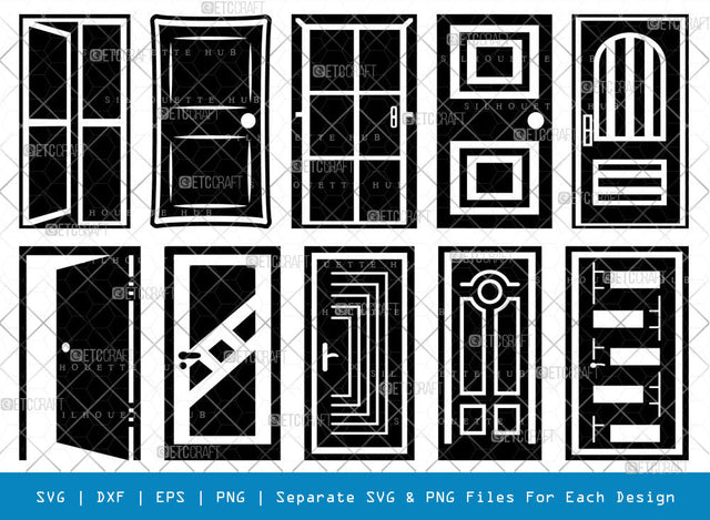 Door SVG, Door Silhouette, Open Door Svg, House Door Svg, Gate Svg, Door Bundle SVG ETC Craft 