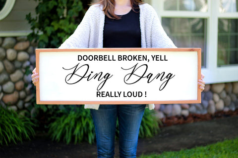 Doorbell Broken I Funny Home Sign SVG I Farmhouse Sign SVG SVG Happy Printables Club 