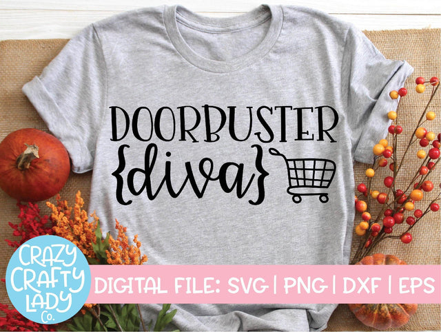 Doorbuster Diva | Black Friday SVG Cut File SVG Crazy Crafty Lady Co. 