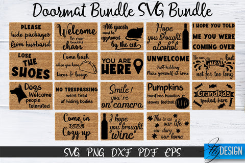 Doormat Bundle SVG. Welcome SVG. DIY Doormat. Farmhouse v.1 SVG Fly Design 