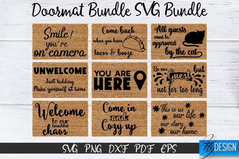 Doormat Bundle SVG. Welcome SVG. DIY Doormat. Farmhouse v.1 SVG Fly Design 