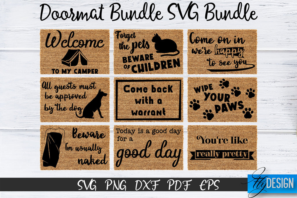 Doormat Bundle SVG. Welcome SVG. DIY Doormat. Farmhouse v.2 - So Fontsy