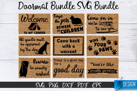 Doormat Bundle SVG. Welcome SVG. DIY Doormat. Farmhouse v.2 SVG Fly Design 