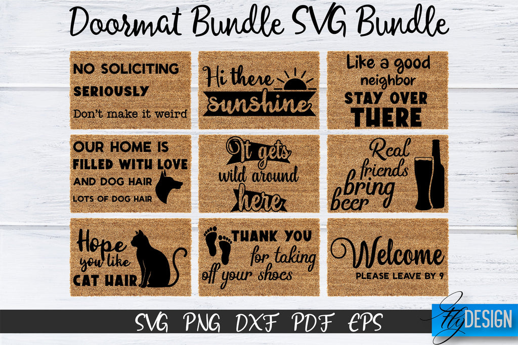 Doormat Bundle SVG. Welcome SVG. DIY Doormat. Farmhouse v.2 - So Fontsy