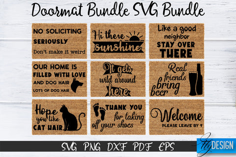 Doormat Bundle SVG. Welcome SVG. DIY Doormat. Farmhouse v.2 SVG Fly Design 