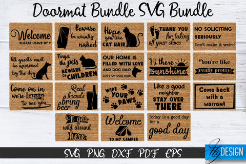 Doormat Bundle SVG. Welcome SVG. DIY Doormat. Farmhouse v.2 SVG Fly Design 