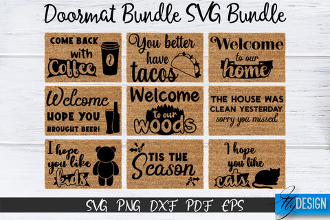 Doormat Bundle SVG. Welcome SVG. DIY Doormat. Farmhouse v.3 SVG Fly Design 