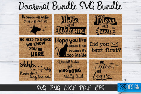 Doormat Bundle SVG. Welcome SVG. DIY Doormat. Farmhouse v.3 SVG Fly Design 