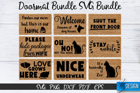 Doormat Bundle SVG. Welcome SVG. DIY Doormat. Farmhouse v.4 SVG Fly Design 