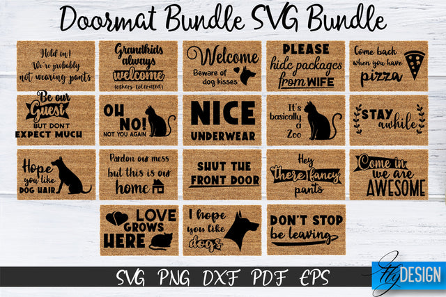Doormat Bundle SVG. Welcome SVG. DIY Doormat. Farmhouse v.4 SVG Fly Design 