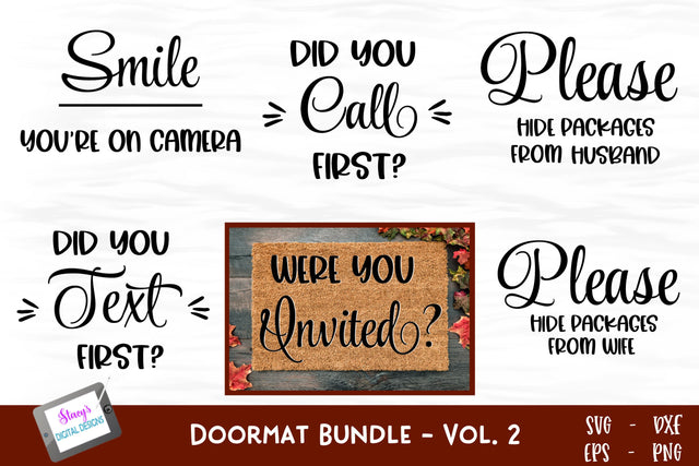Doormat Bundle Vol. 2 - Includes 6 Funny Doormat SVG Designs SVG Stacy's Digital Designs 