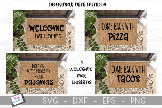 Doormat Mini Bundle - 4 Funny Welcome Mat SVG Designs SVG Stacy's Digital Designs 