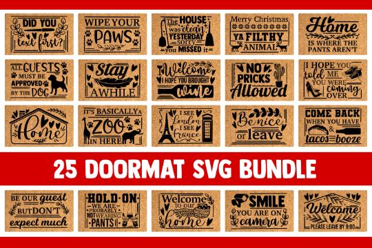 Doormat SVG Bundle, funny doormat svg, funny quotes svg, funny svg sayings, welcome svg, home svg, farmhouse svg, DIY doormat, mom svg files SVG James 
