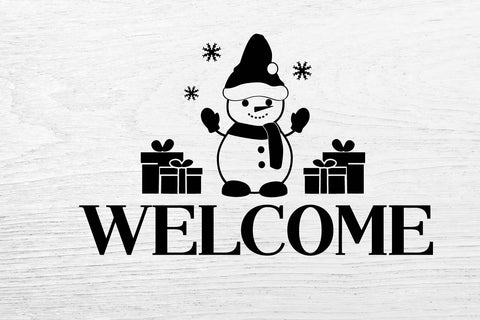 Doormat SVG. Christmas Welcome Door mat. Christmas Snowman. SVG Samaha Design 