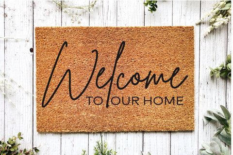 Doormat svg design, welcome to our home svg SVG Chamsae Studio 