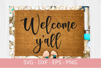 Doormat svg design, WELCOME Y ALL SVG Chamsae Studio 