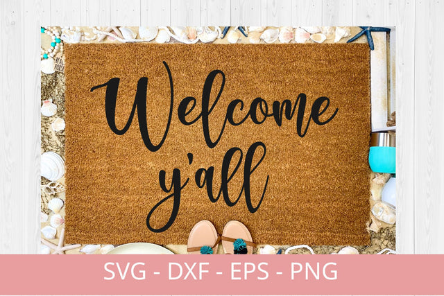 Doormat svg design, WELCOME Y ALL SVG Chamsae Studio 