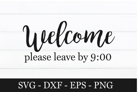 Doormat svg design,Welcome please leave by 9:00 SVG Chamsae Studio 