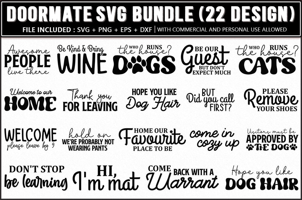 Doormate SVG Bundle, 22 Designs - So Fontsy