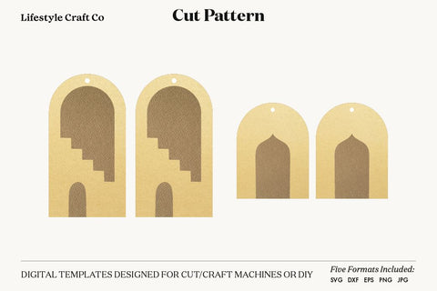 Doorway Earring SVG, Faux Leather Earring Templates, Cricut cut file SVG Lifestyle Craft Co 