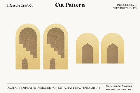 Doorway Earring SVG, Faux Leather Earring Templates, Cricut cut file SVG Lifestyle Craft Co 