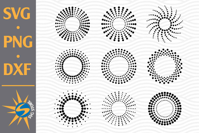 Dot Circle Frame SVG, PNG, DXF Digital Files Include SVG SVGStoreShop 