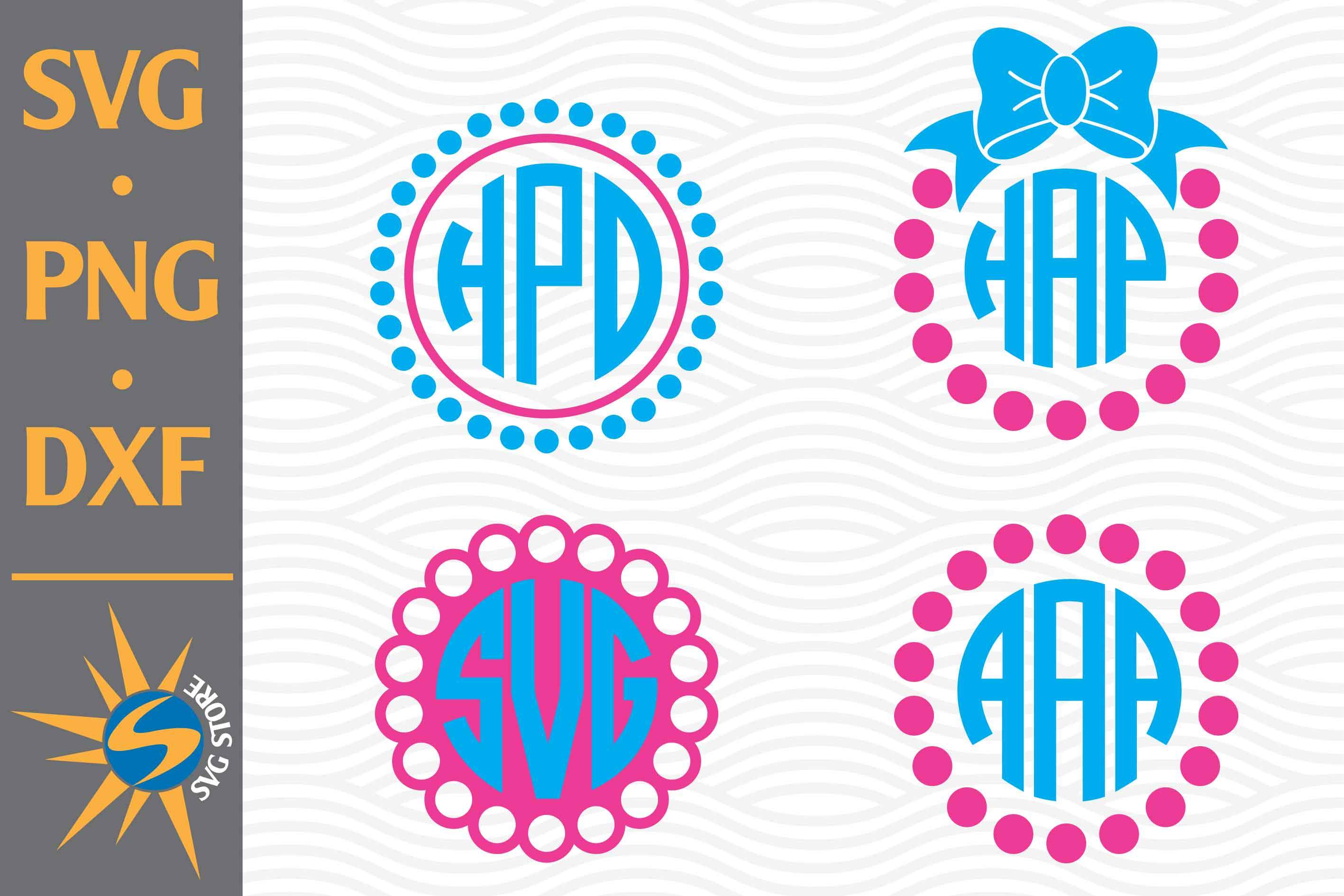 Dot Circle Monogram SVG, PNG, DXF Digital Files Include - So Fontsy