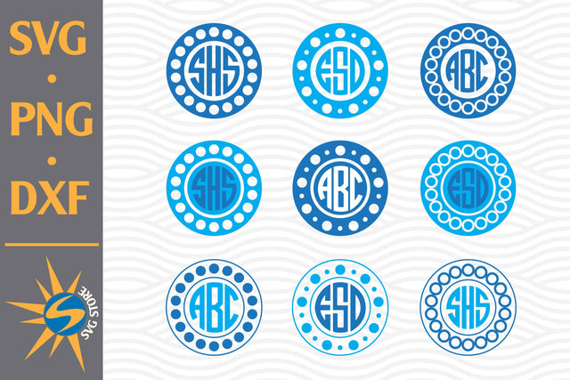 Dot Circle Monogram SVG, PNG, DXF Digital Files Include SVG SVGStoreShop 