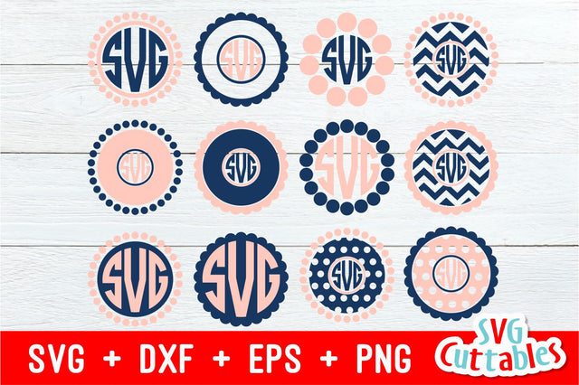 Dot Monogram Frames SVG Svg Cuttables 