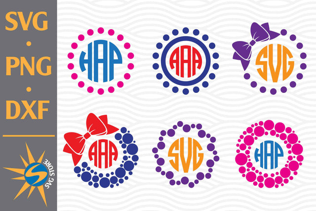 Dot Polka Monogram SVG, PNG, DXF Digital Files Include SVG SVGStoreShop 