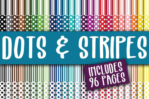 Dots and Stripes Digital Paper Bundle Sublimation Old Market 