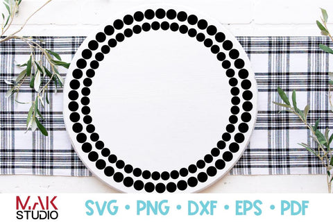 Dotted circle svg, Dotted circle frame svg, Monogram frame svg, Wedding frame svg, Polka dot frame svg, Dotted circle cut file SVG MAKStudion 