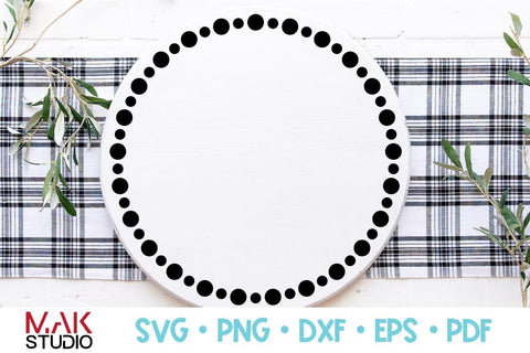 Dotted circle svg, Dotted circle frame svg, Monogram frame svg, Wedding frame svg, Polka dot frame svg, Dotted circle cut file SVG MAKStudion 