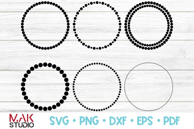 Dotted circle svg, Dotted circle frame svg, Monogram frame svg, Wedding frame svg, Polka dot frame svg, Dotted circle cut file SVG MAKStudion 