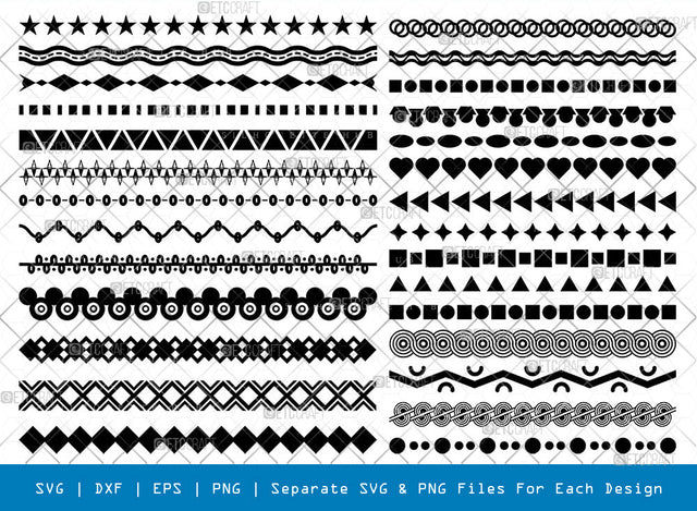 Dotted Line SVG, Dotted Line Silhouette, Zig Zag Line Svg, Star Line Svg, Rickrack Svg, Border Line Svg, Line Stroke Svg, Dotted Line Bundle SVG ETC Craft 