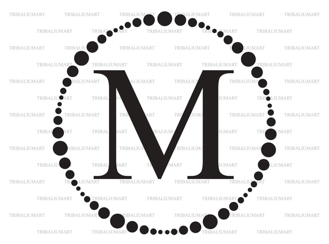 Dotted Monogram frame SVG TribaliumArtSF 