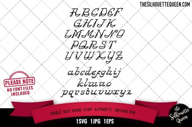 Double Base, Round Slant Alphabets, Shepard Pen alphabets - ABC letters SVG Loveleen Kaur 